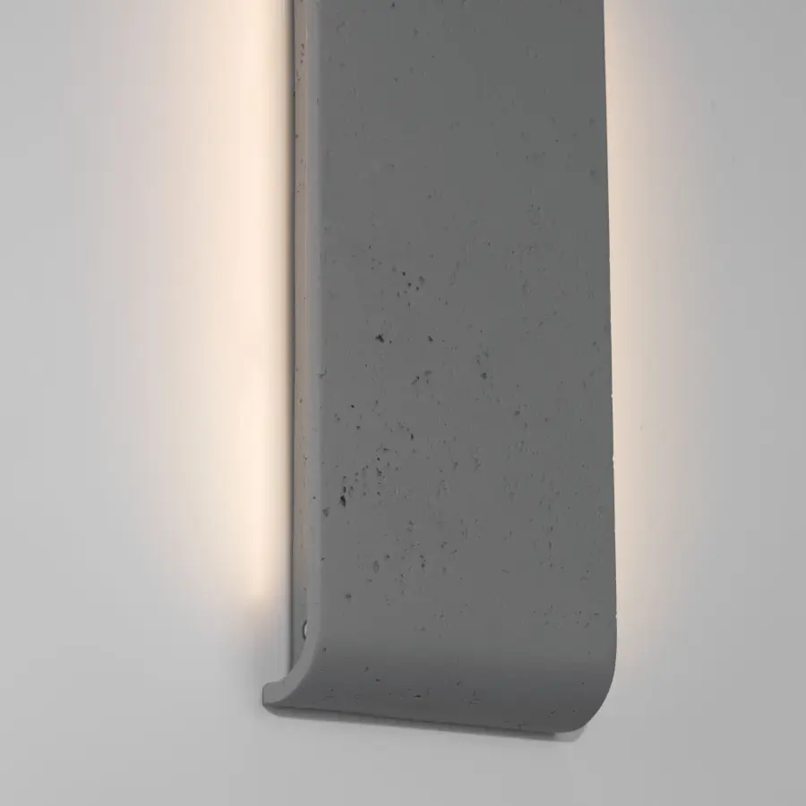 Stela 16" LED Outdoor Wall Light in Gray Travertine - Image 7