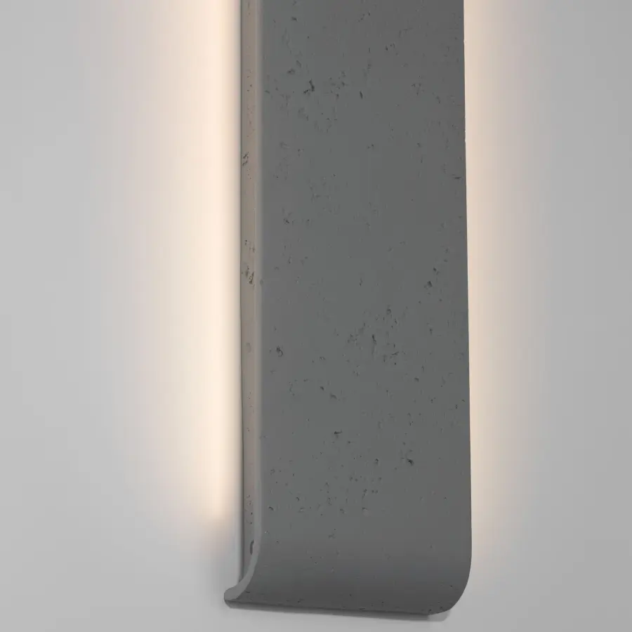 Stela 24" LED Outdoor Wall Sconce in Gray Travertine - Image 7