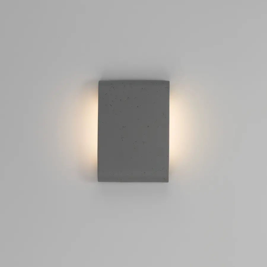 Stela 9" LED Outdoor Wall Light in Gray Travertine - Image 1