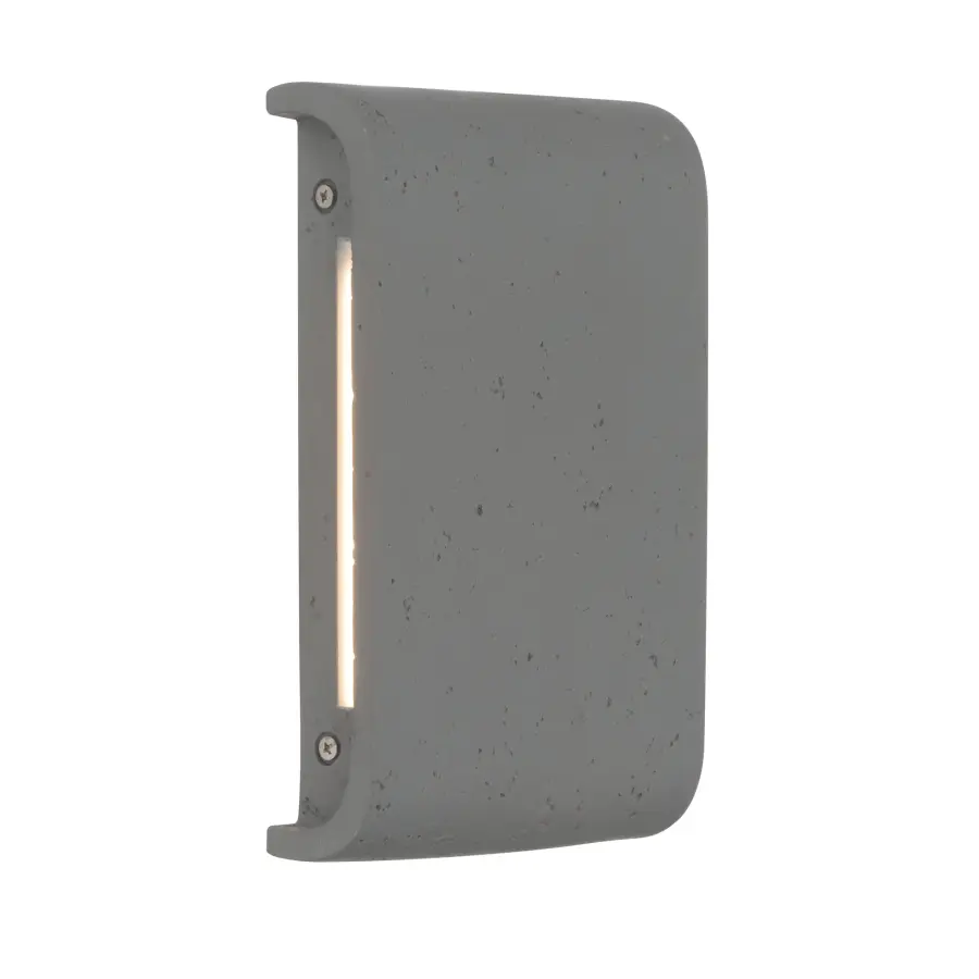 Stela 9" LED Outdoor Wall Light in Gray Travertine - Image 3