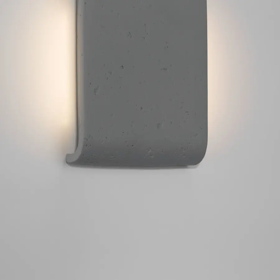 Stela 9" LED Outdoor Wall Light in Gray Travertine - Image 7