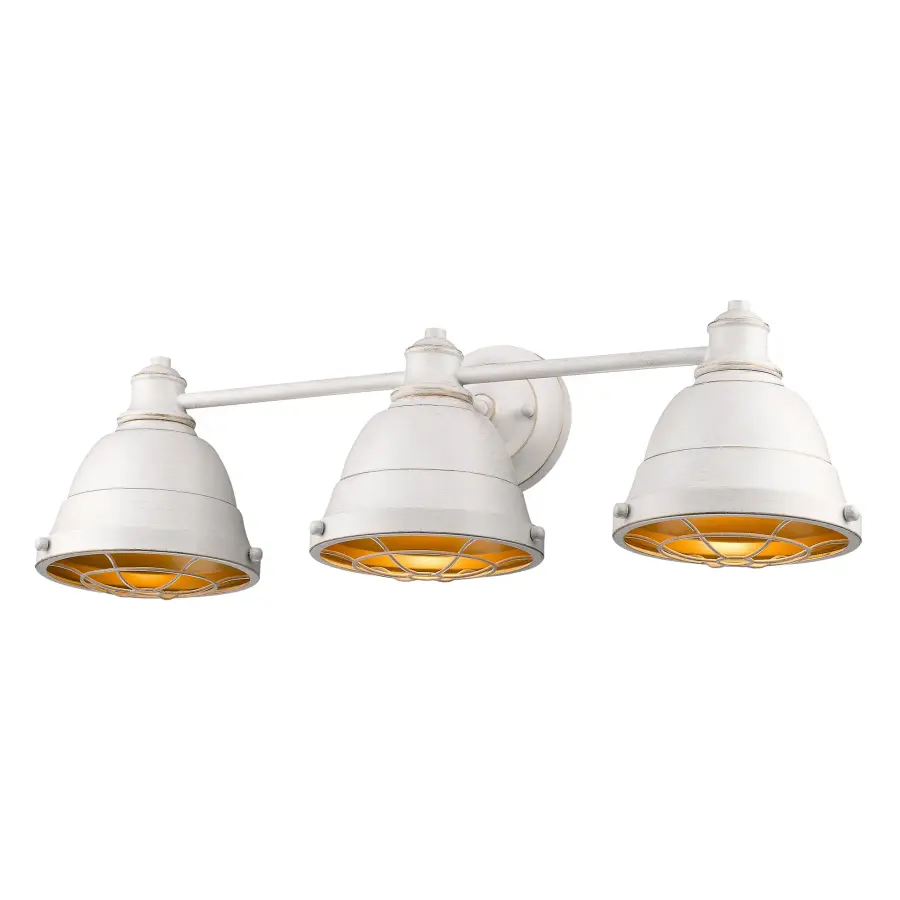 Golden Lighting Bartlett 3-Light Vanity in French White - Image 1