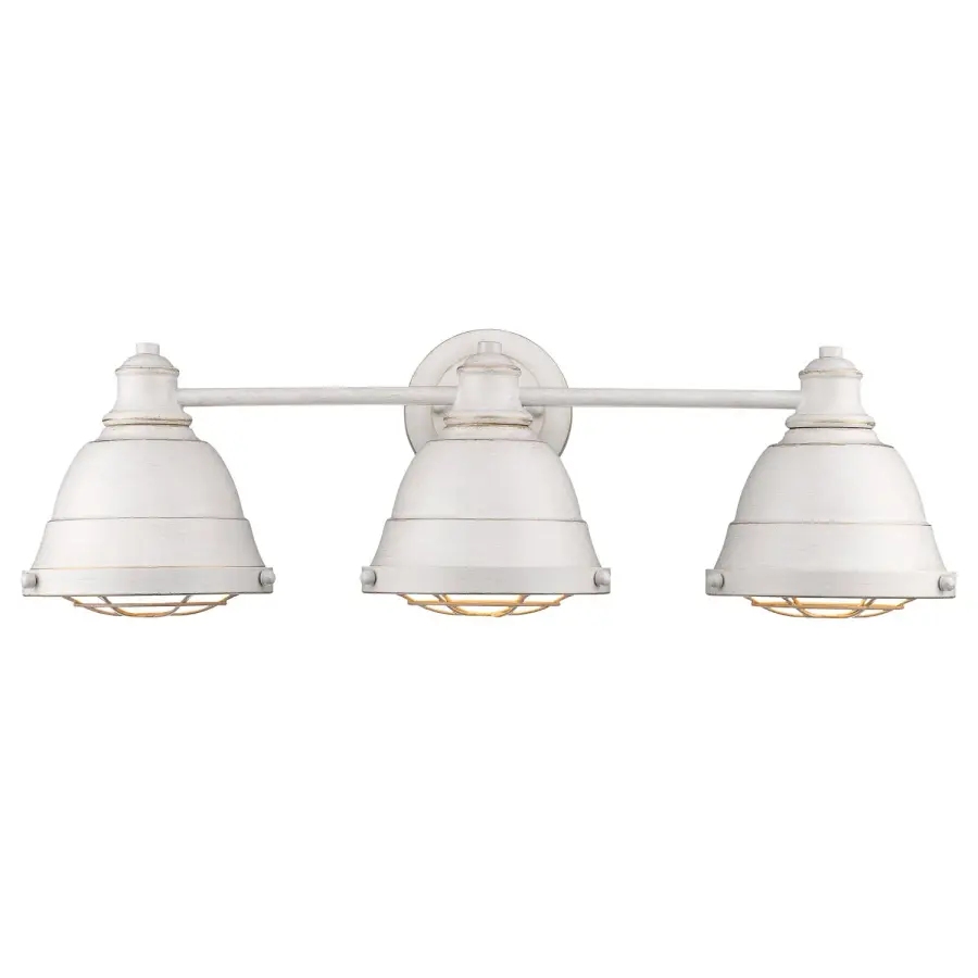 Golden Lighting Bartlett 3-Light Vanity in French White - Image 2