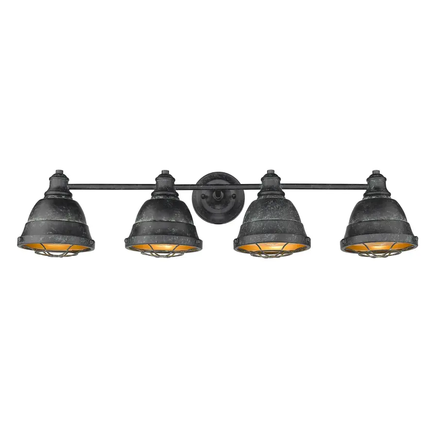 Golden Lighting Bartlett 4-Light Vanity in Black Patina - Image 2