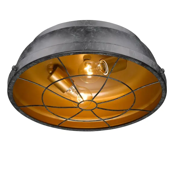 Golden Lighting Bartlett 2-Light Flush Mount in Black Patina - Image 2