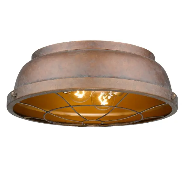 Golden Lighting Bartlett 2-Light Flush Mount in Copper Patina - Image 1
