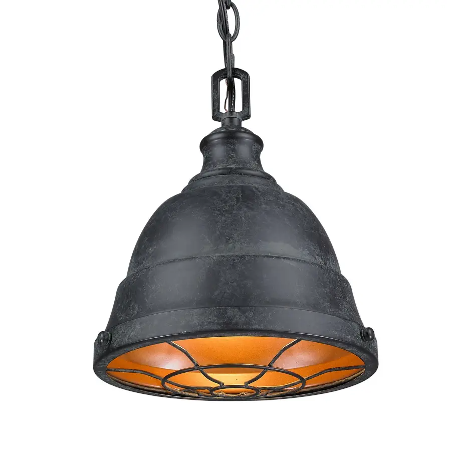 Golden Lighting Bartlett 1-Light Pendant in Black Patina - Image 1