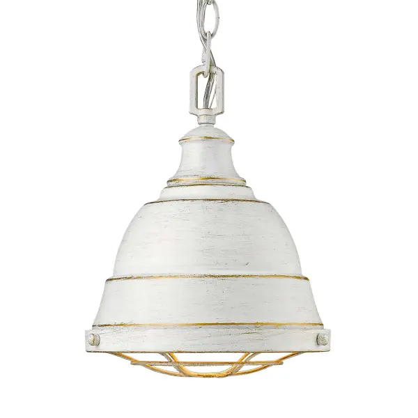 Golden Lighting Bartlett 1-Light Pendant in French White - Image 1