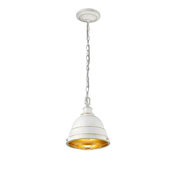 Golden Lighting Bartlett 1-Light Pendant in French White - Image 3