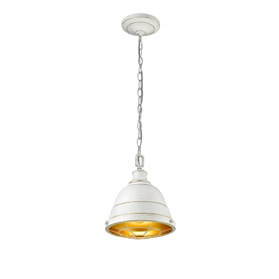 Golden Lighting Bartlett 1-Light Pendant in French White - Image 3