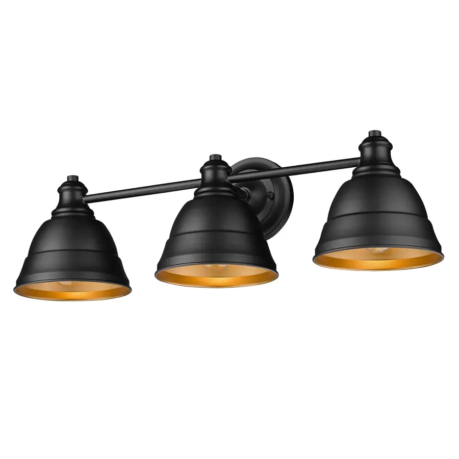 Golden Lighting Rebel 3-Light Vanity in Matte Black - Image 1