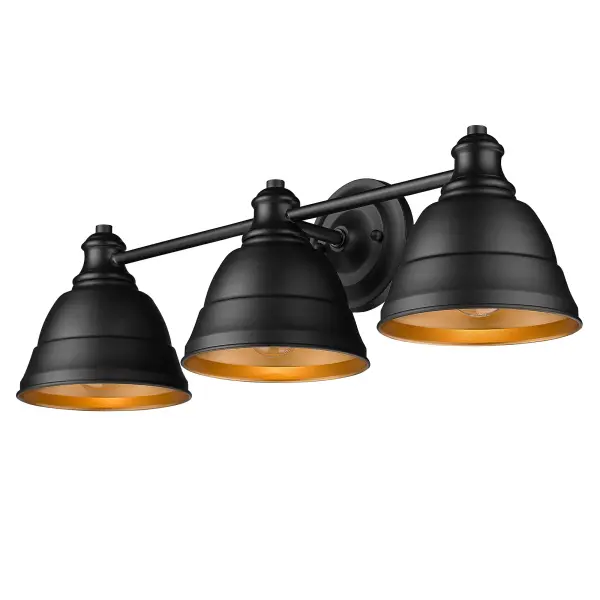 Golden Lighting Rebel 3-Light Vanity in Matte Black - Image 3