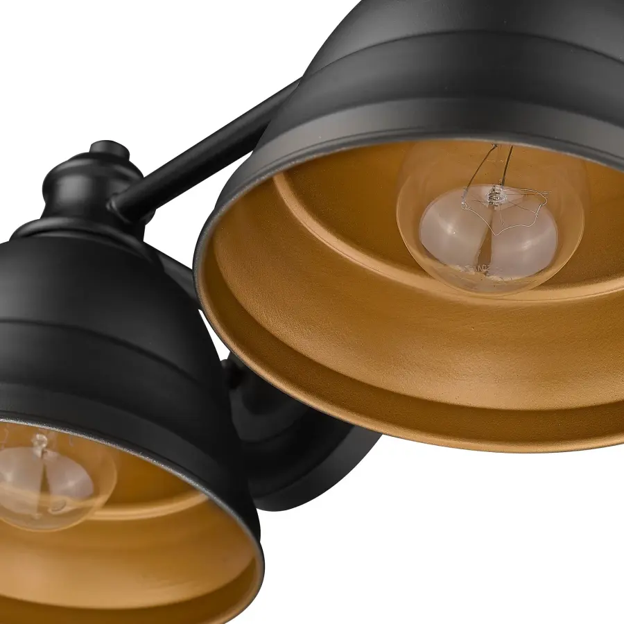 Golden Lighting Rebel 3-Light Vanity in Matte Black - Image 4