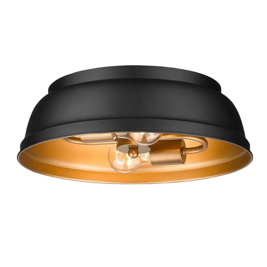 Golden Lighting Rebel 2-Light Flush Mount in Matte Black - Image 1