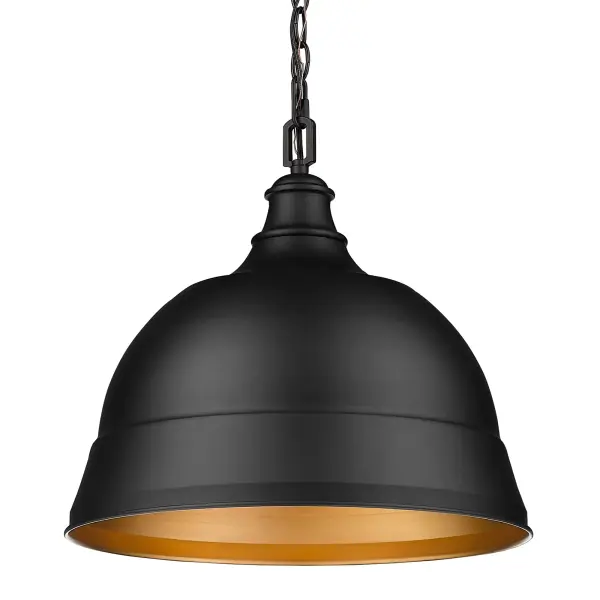 The Golden Lighting Rebel 2-Light Pendant combines farmhouse charm with industrial durability. Its matte black finish and metal construction create a sophisticated focal point for dining and kitchen spaces.