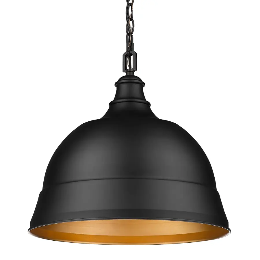 Golden Lighting Rebel 2-Light Pendant in Matte Black - Image 1