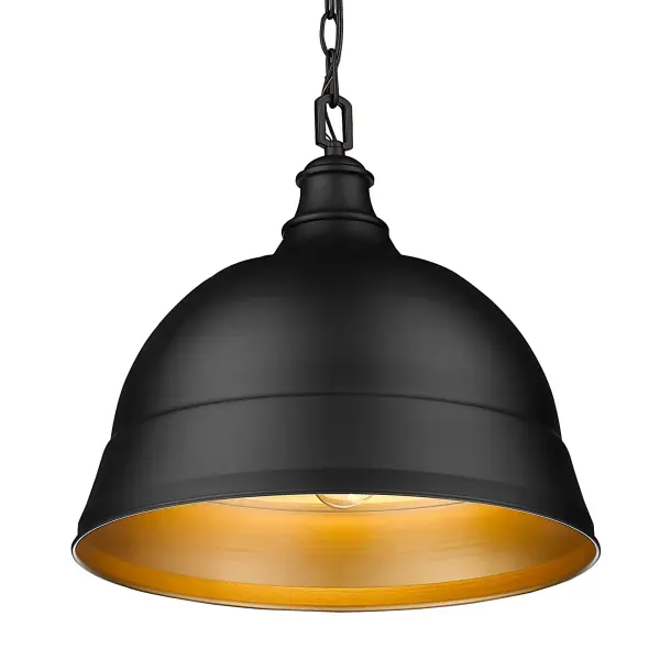 Golden Lighting Rebel 2-Light Pendant in Matte Black - Image 3