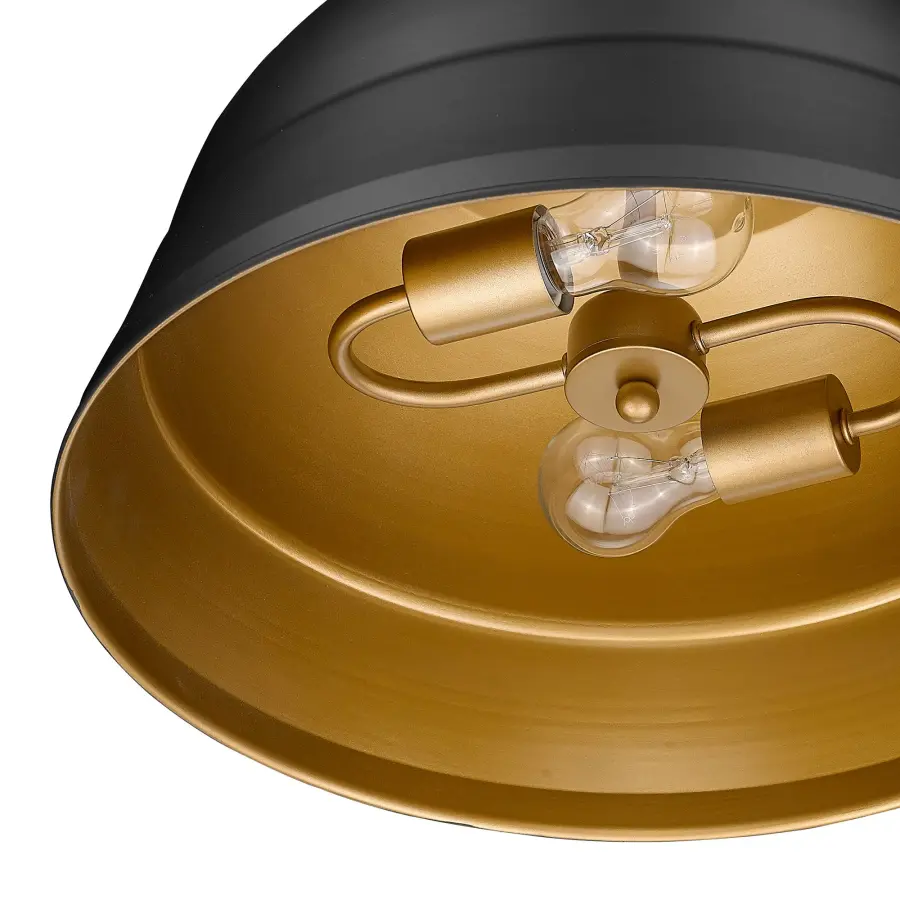 Golden Lighting Rebel 2-Light Pendant in Matte Black - Image 4
