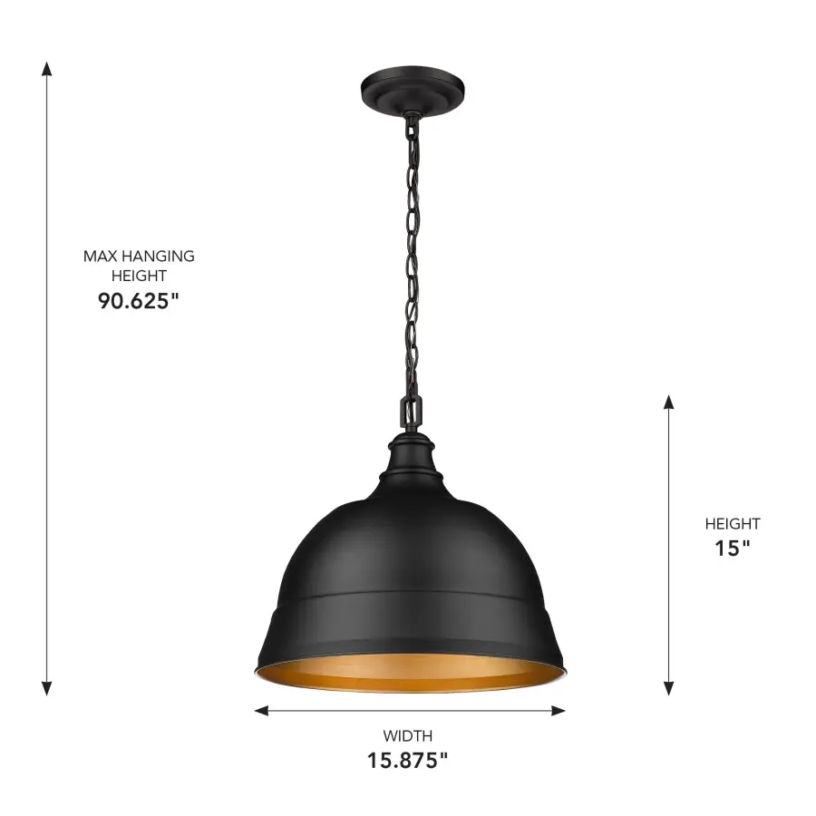 Golden Lighting Rebel 2-Light Pendant in Matte Black - Image 5