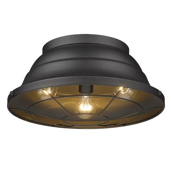 The Bartlett 3-light outdoor ceiling fixture combines industrial elegance with farmhouse charm in a durable natural black finish. Perfect for porches, gazebos, and outdoor kitchens, this damp-rated fixture delivers reliable performance.