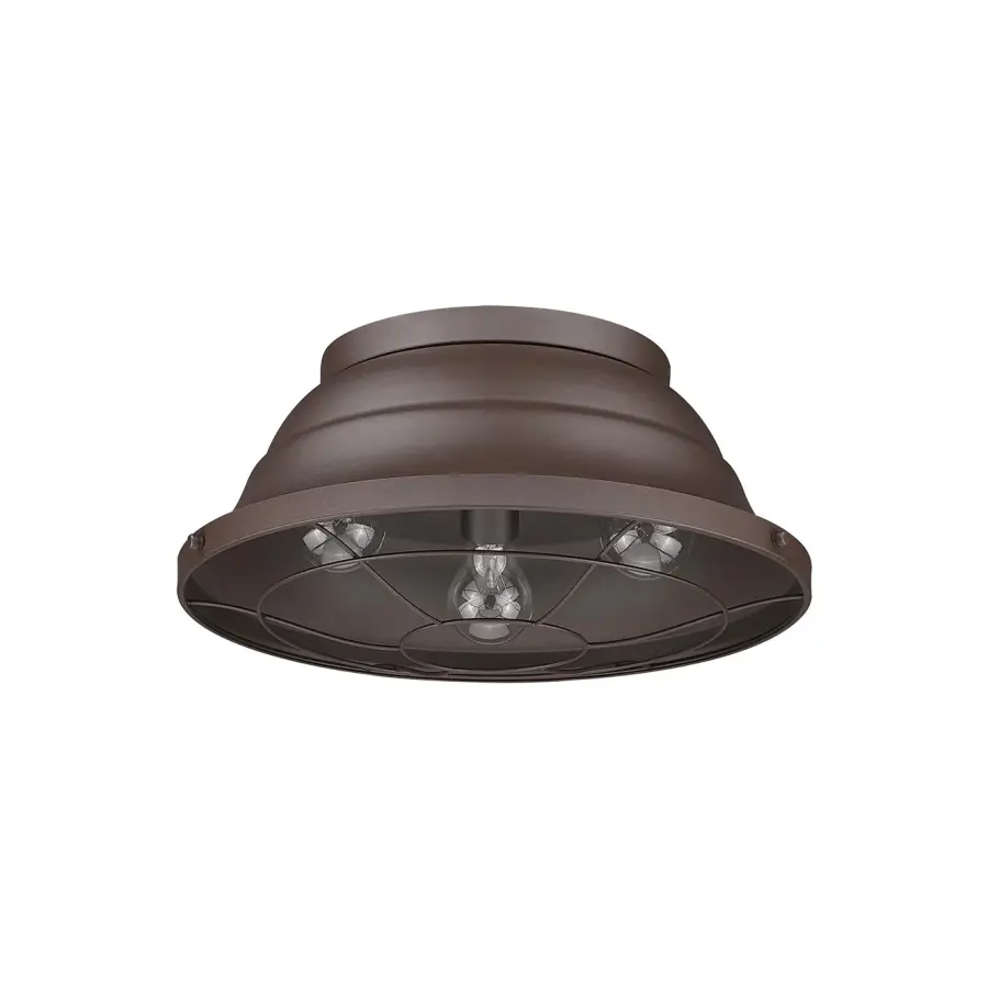 Golden Lighting Bartlett 3-Light Outdoor Ceiling Light in Textured Bronze - Image 3