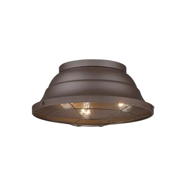 Golden Lighting Bartlett 3-Light Outdoor Ceiling Light in Textured Bronze - Image 4