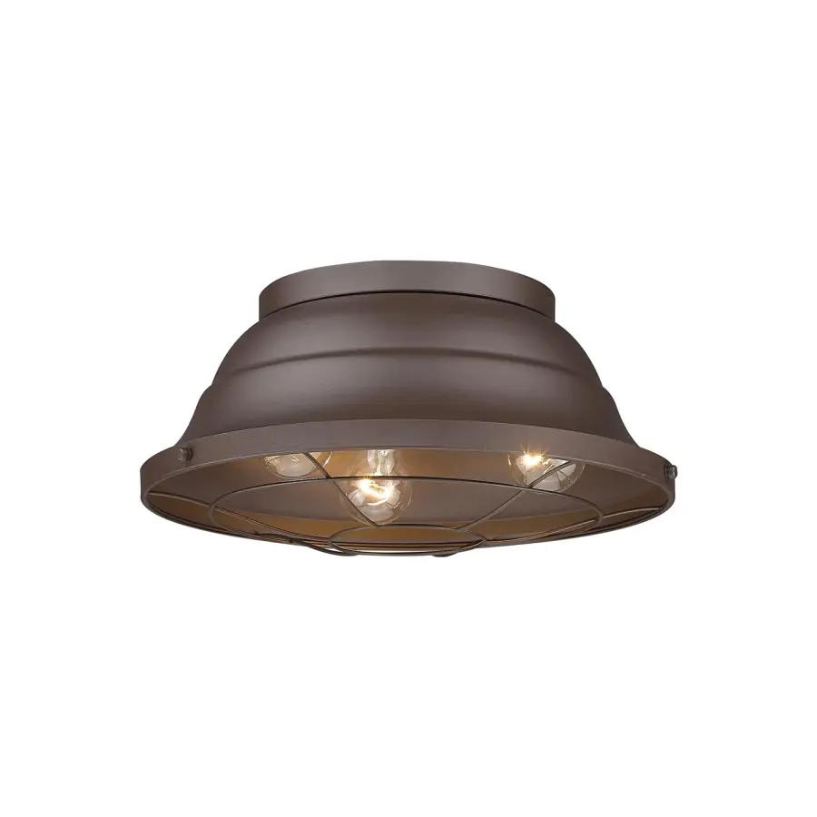 Golden Lighting Bartlett 3-Light Outdoor Ceiling Light in Textured Bronze - Image 4