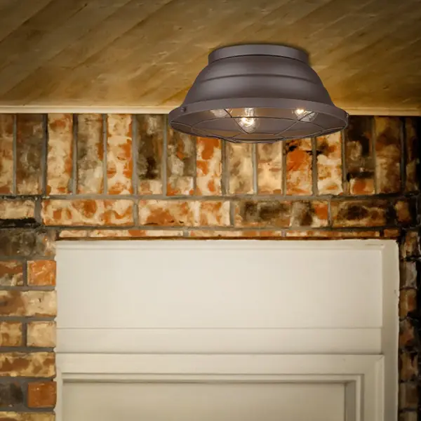 Golden Lighting Bartlett 3-Light Outdoor Ceiling Light in Textured Bronze - Image 5
