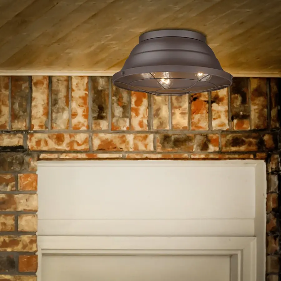Golden Lighting Bartlett 3-Light Outdoor Ceiling Light in Textured Bronze - Image 5