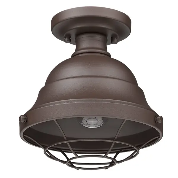 Golden Lighting Bartlett 1-Light Outdoor Ceiling Light in Textured Bronze - Image 3