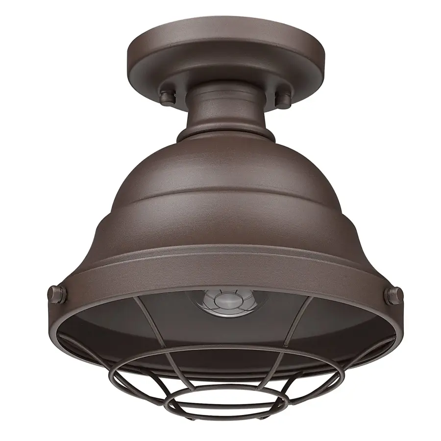 Golden Lighting Bartlett 1-Light Outdoor Ceiling Light in Textured Bronze - Image 3
