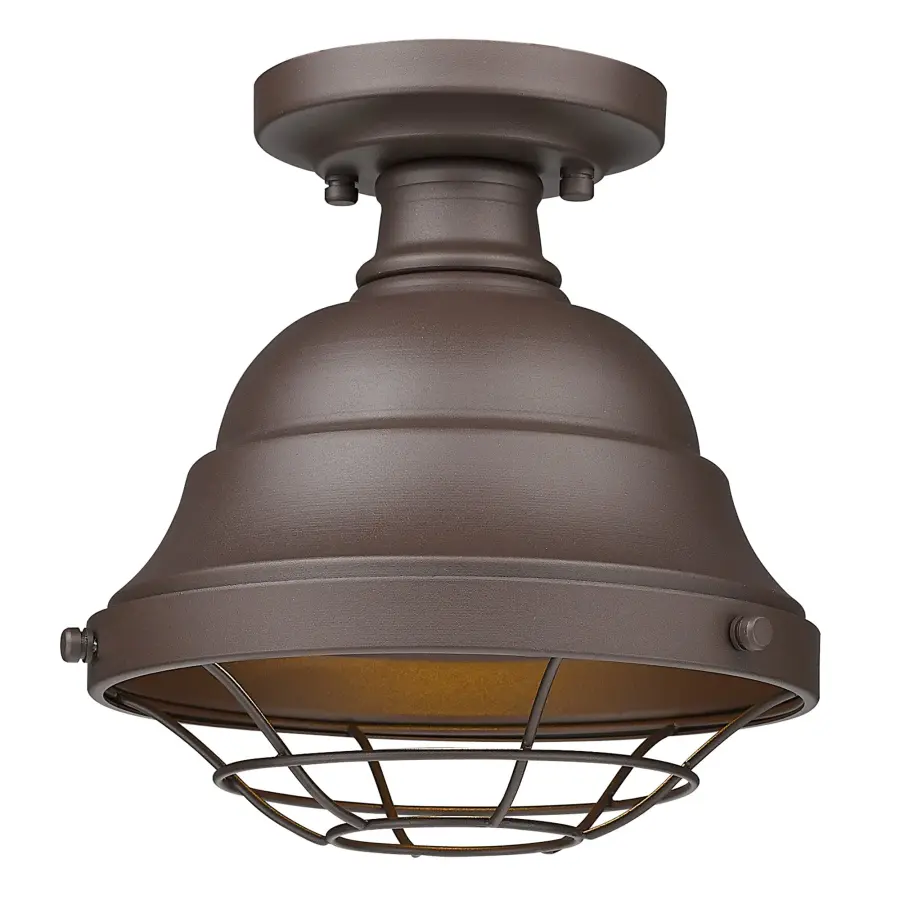 Golden Lighting Bartlett 1-Light Outdoor Ceiling Light in Textured Bronze - Image 4