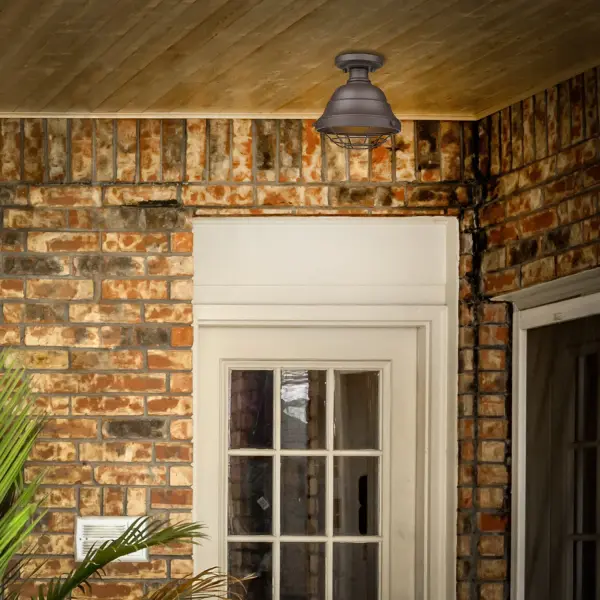 Golden Lighting Bartlett 1-Light Outdoor Ceiling Light in Textured Bronze - Image 5