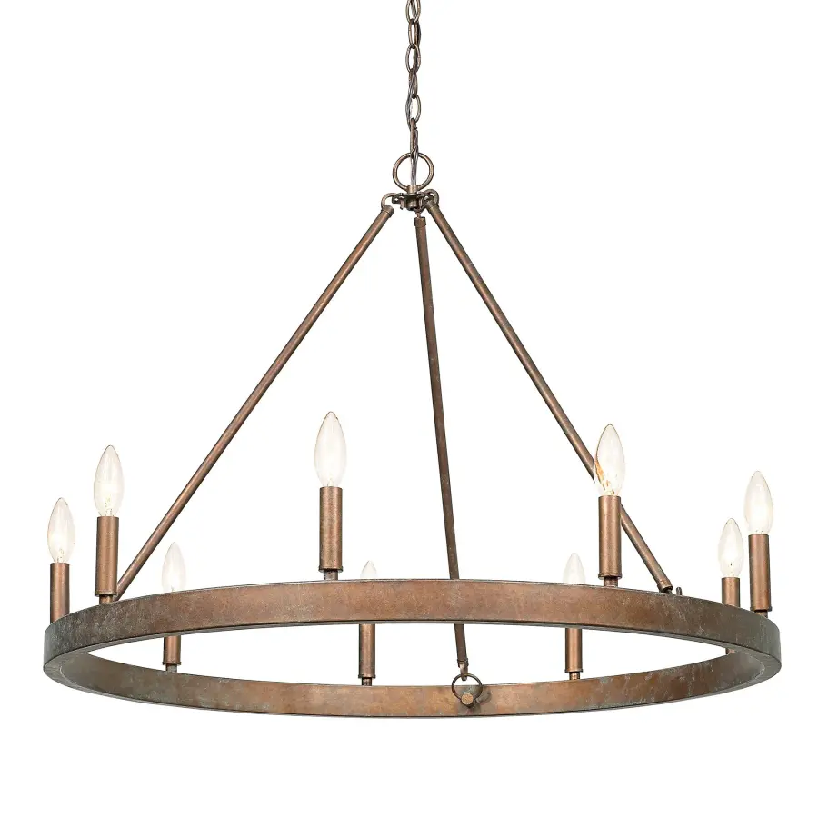 Carraway Nine Light Chandelier in Copper Patina - Image 1