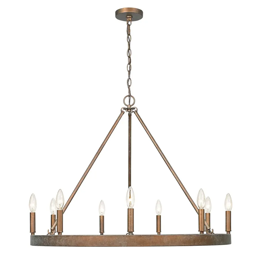 Carraway Nine Light Chandelier in Copper Patina - Image 2