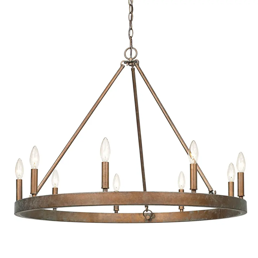 Carraway Nine Light Chandelier in Copper Patina - Image 3