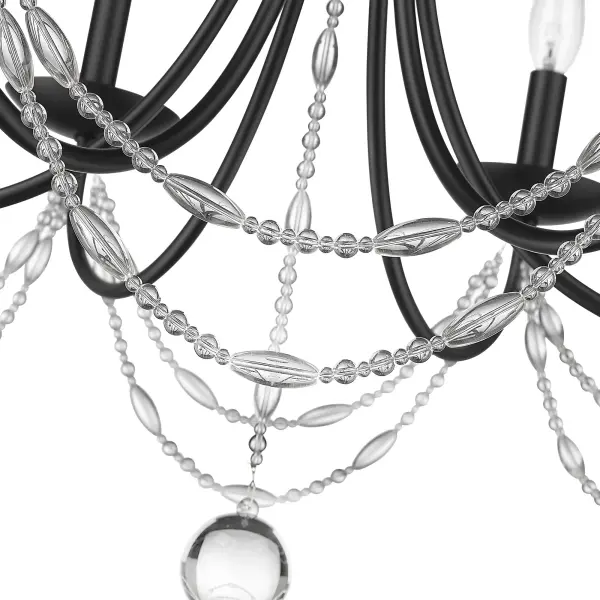 Golden Lighting Mirabella 6-Light Chandelier in Matte Black - Image 4