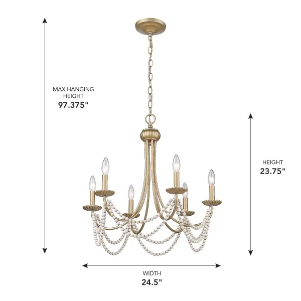 Serafina 6-Light Chandelier in Golden Aura - Image 4