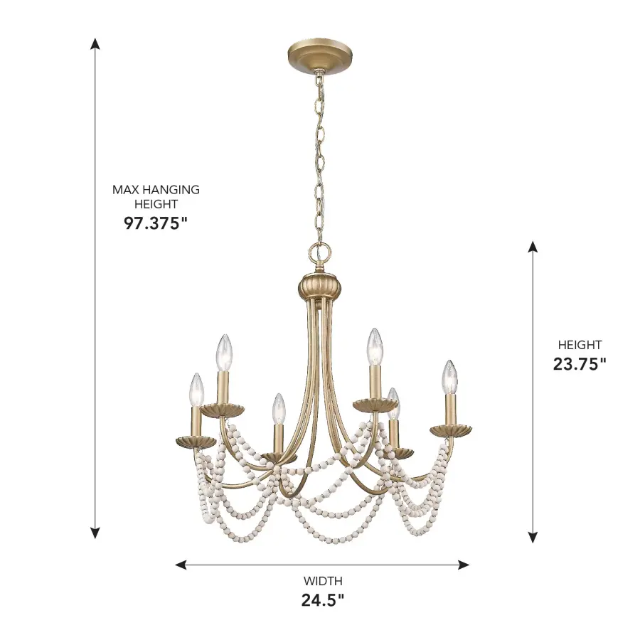 Serafina 6-Light Chandelier in Golden Aura - Image 4
