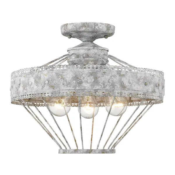 Ferris Three Light Semi-Flush Mount in Oyster - Image 1
