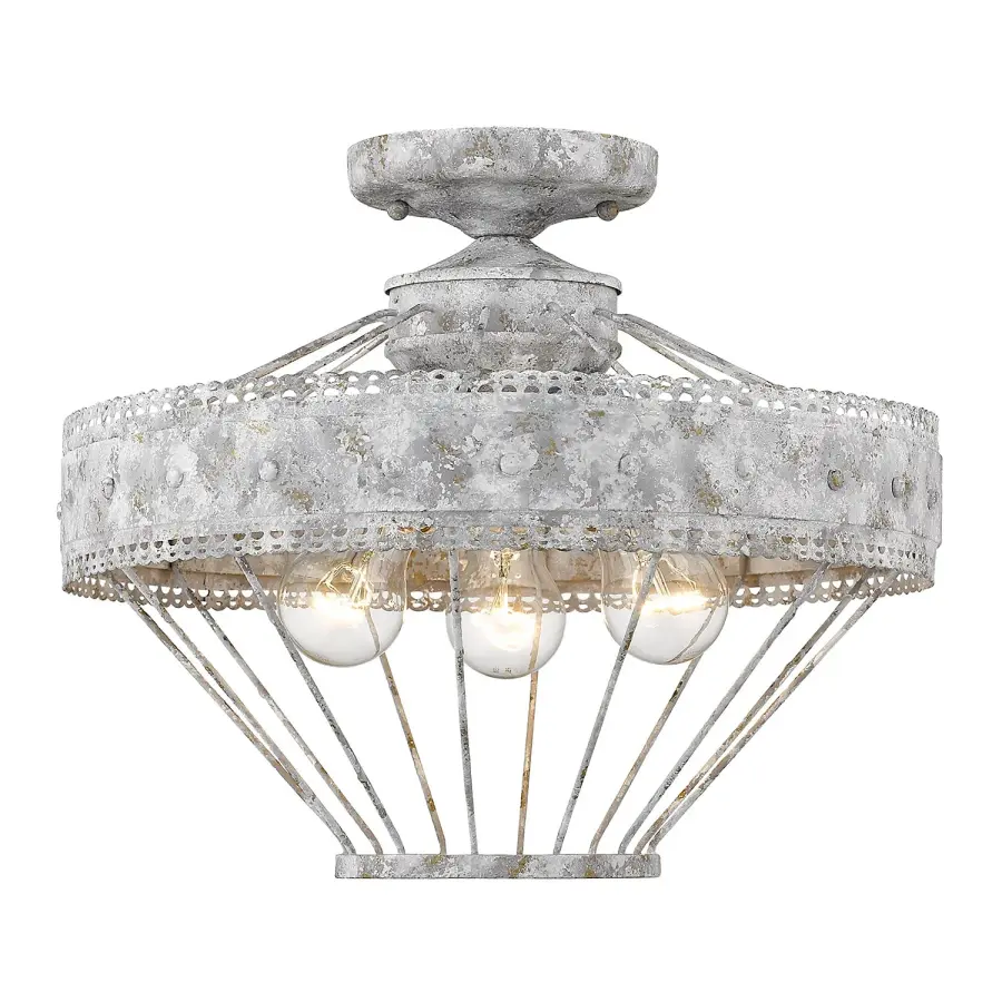 Ferris Three Light Semi-Flush Mount in Oyster - Image 1