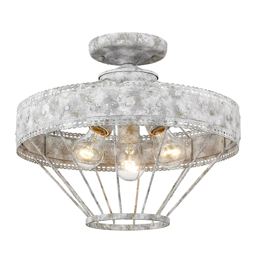 Ferris Three Light Semi-Flush Mount in Oyster - Image 2