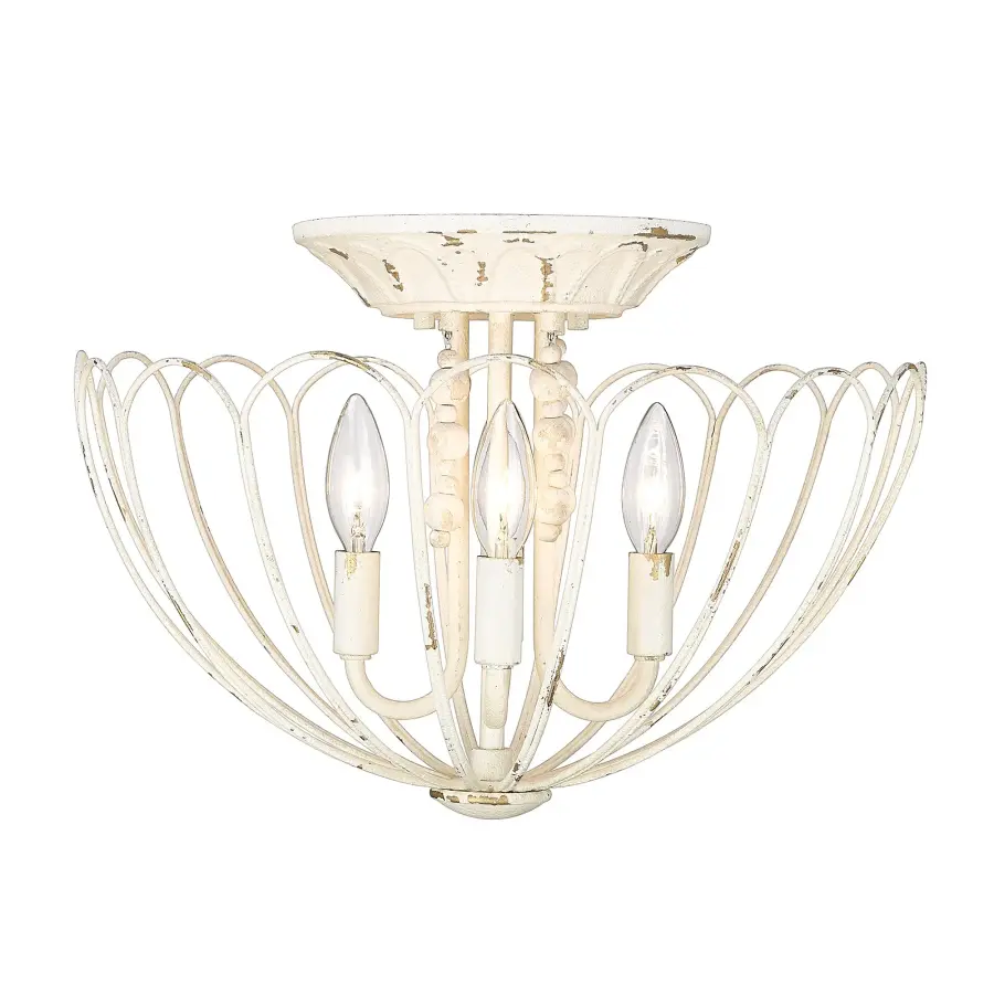 Marguerite Four Light Semi-Flush Mount in Vintage Parisian White - Image 2