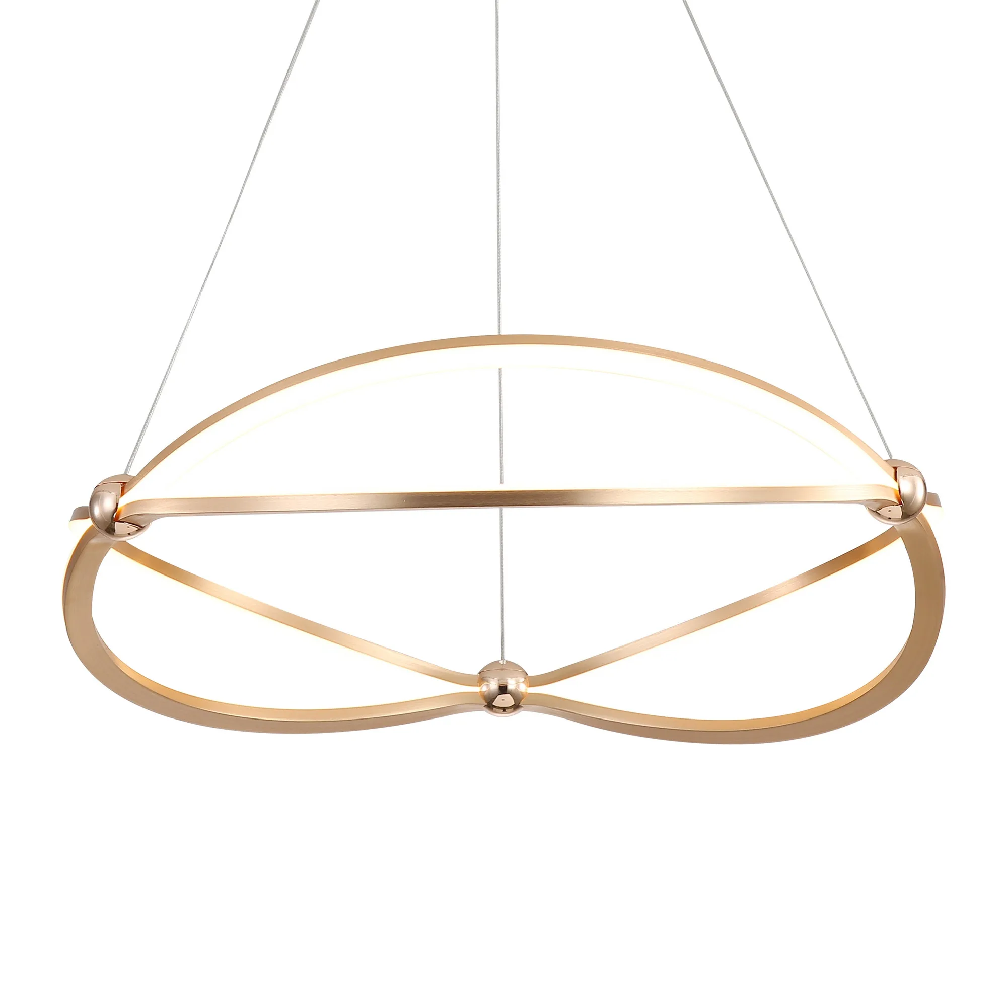 Spirale Integrated LED 24in Chandelier in Anodized Gold