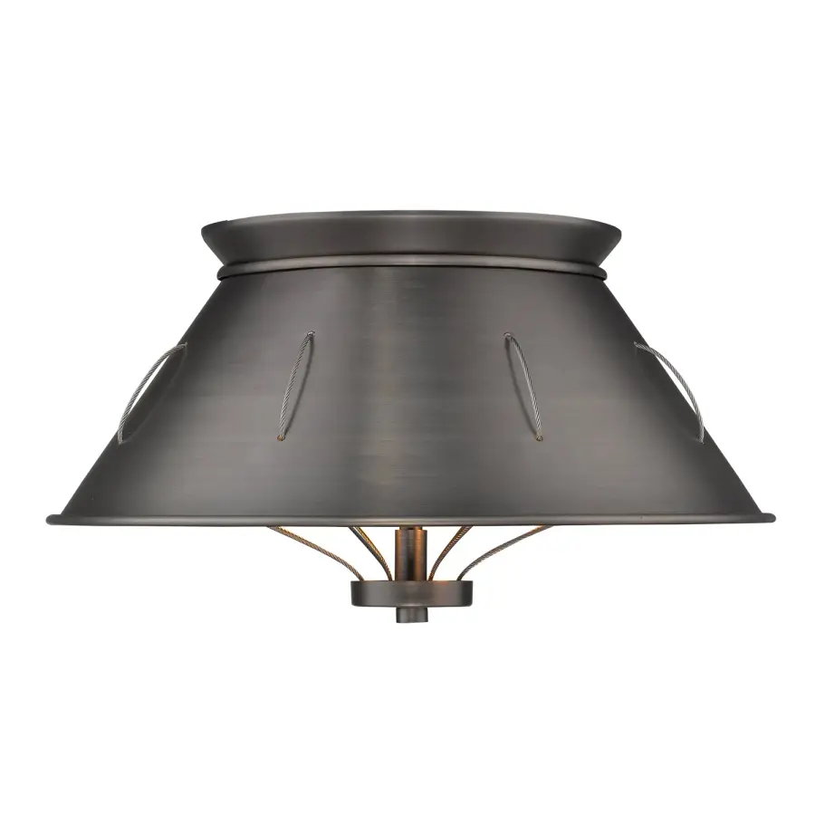 Golden Lighting Whitaker 2-Light Flush Mount in Aged Steel - Image 1