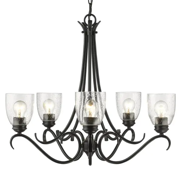 Parrish 5-Light Chandelier in Matte Black - Image 1