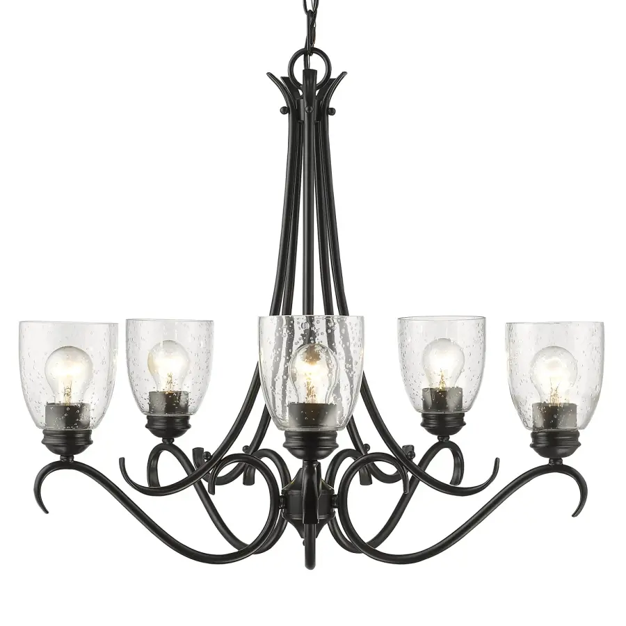 Parrish 5-Light Chandelier in Matte Black - Image 1