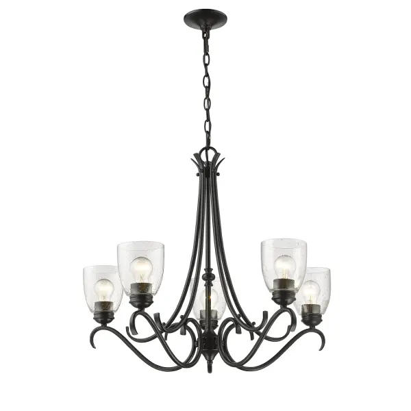 Parrish 5-Light Chandelier in Matte Black - Image 3