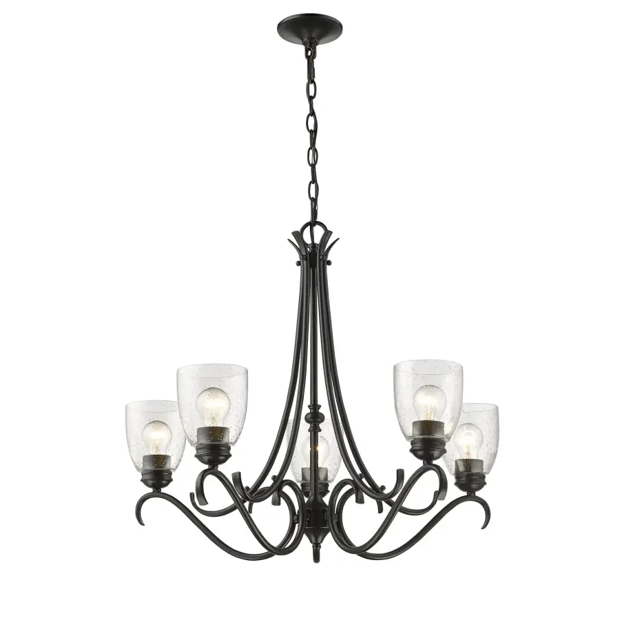 Parrish 5-Light Chandelier in Matte Black - Image 3