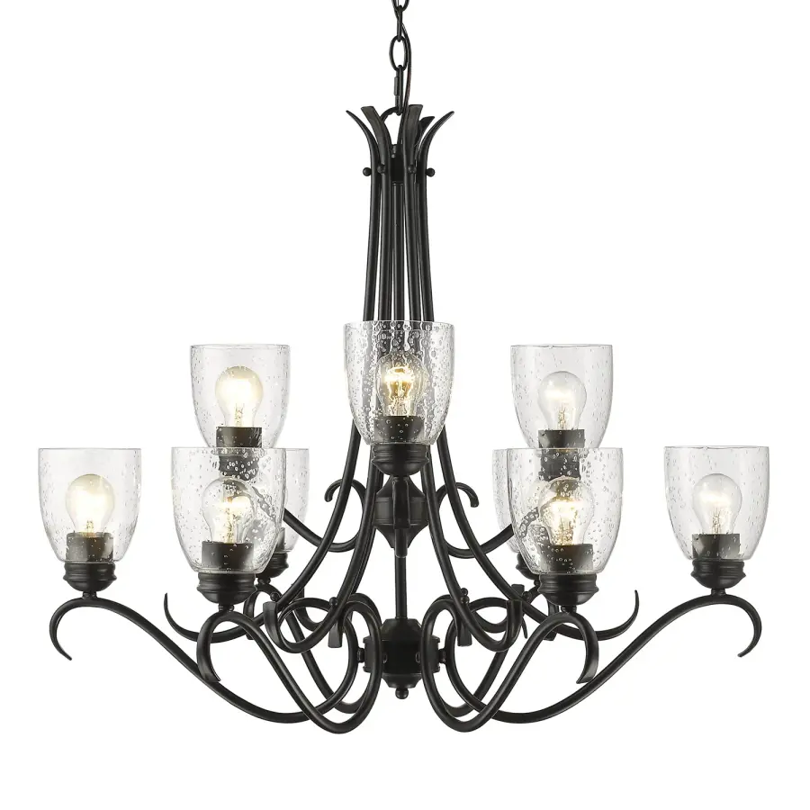 Golden Lighting Parrish 9-Light Chandelier in Matte Black - Image 1